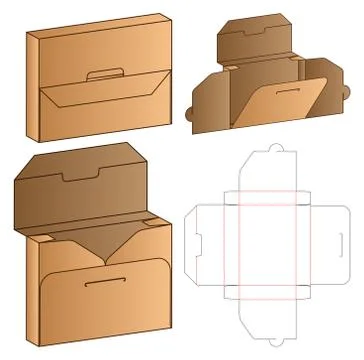 Box packaging die cut template design. 3d mock-up Stock Illustration