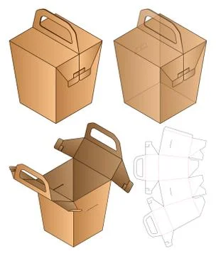 Box packaging die cut template design. 3d mock-up Stock Illustration