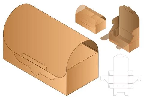 Box packaging die cut template design. 3d mock-up Stock Illustration