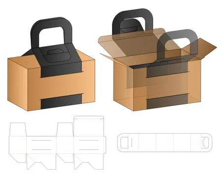 Box packaging die cut template design. 3d mock-up Stock Illustration