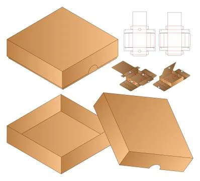 Box packaging die cut template design. 3d mock-up Stock Illustration