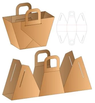 Box packaging die cut template design. 3d mock-up Stock Illustration