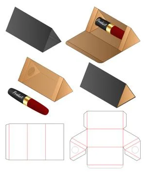 Box packaging die cut template design. 3d mock-up Stock Illustration