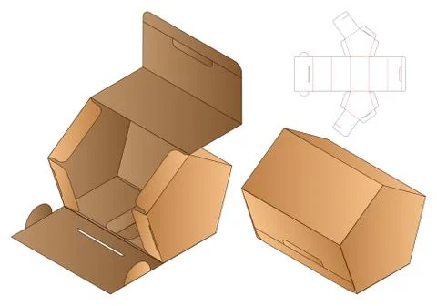 Box packaging die cut template design. 3d mock-up Stock Illustration