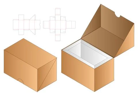 Box packaging die cut template design. 3d mock-up Stock Illustration
