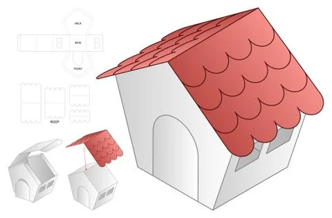 Box packaging die cut template design. 3d mock-up Stock Illustration