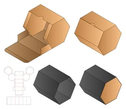 Box packaging die cut template design. 3d mock-up Stock Illustration