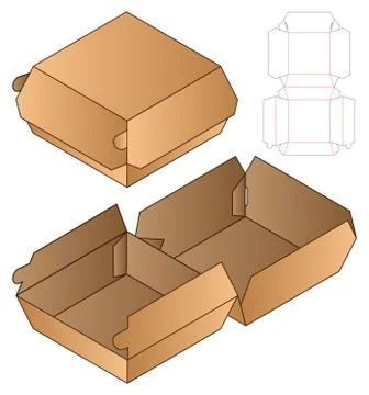 Box packaging die cut template design. 3d mock-up Stock Illustration