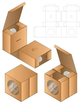 Box packaging die cut template design. 3d mock-up Stock Illustration