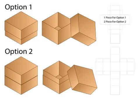 Box packaging die cut template design. 3d mock-up Stock Illustration