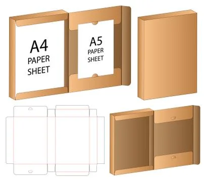 Box packaging die cut template design. 3d mock-up Stock Illustration