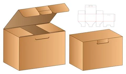 Box packaging die cut template design. 3d mock-up Stock Illustration