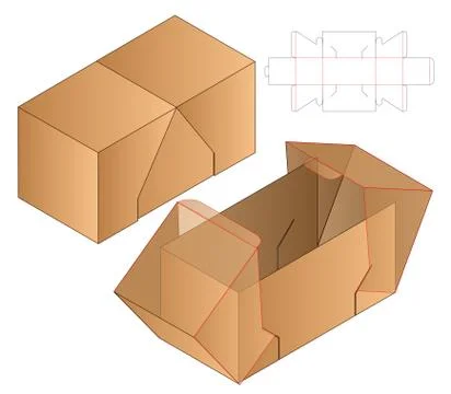 Box packaging die cut template design. 3d mock-up Stock Illustration