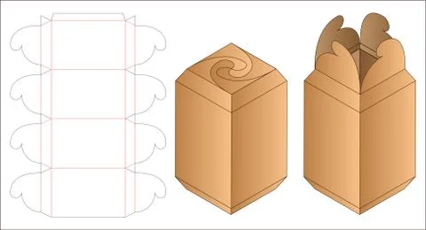 Box packaging die cut template design. 3d mock-up Stock Illustration