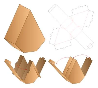 Box packaging die cut template design. 3d mock-up Stock Illustration
