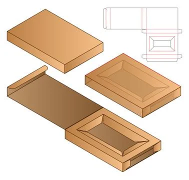 Box packaging die cut template design. 3d mock-up Stock Illustration