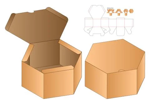 Box packaging die cut template design. 3d mock-up Stock Illustration