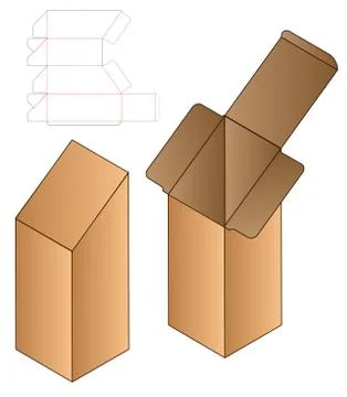 Box packaging die cut template design. 3d mock-up Stock Illustration