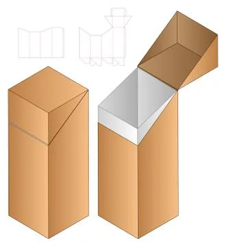 Box packaging die cut template design. 3d mock-up Stock Illustration