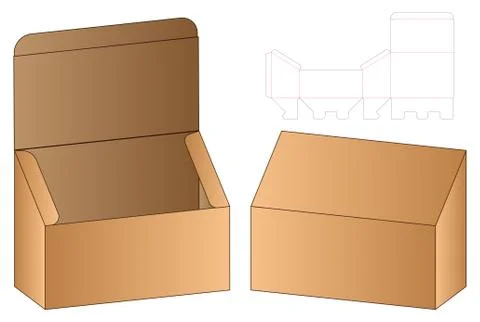 Box packaging die cut template design. 3d mock-up Stock Illustration