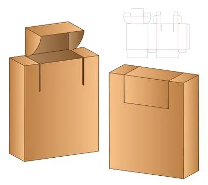 Box packaging die cut template design. 3d mock-up 스톡 일러스트