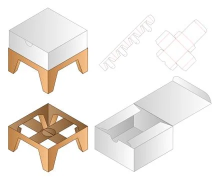 Box packaging die cut template design. 3d mock-up Stock Illustration