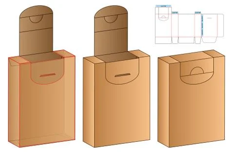 Box packaging die cut template design. 3d mock-up Stock Illustration