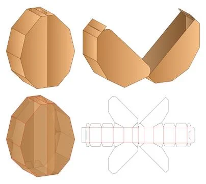 Box packaging die cut template design. 3d mock-up Stock Illustration