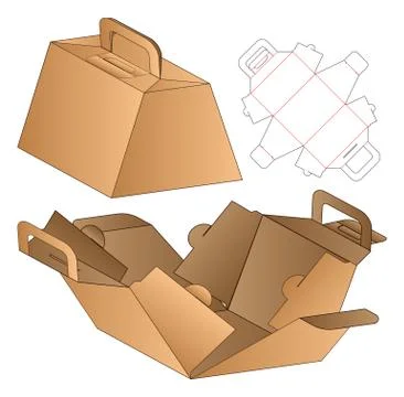 Box packaging die cut template design. 3d mock-up Stock Illustration