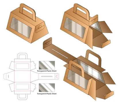 Box packaging die cut template design. 3d mock-up Stock Illustration