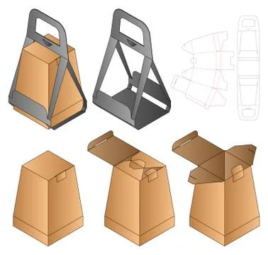 Box packaging die cut template design. 3d mock-up Illustrazione stock