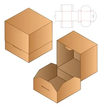 Box packaging die cut template design. 3d mock-up Illustrazione stock