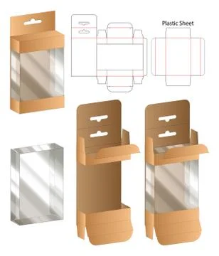 Box packaging die cut template design. 3d mock-up Stock Illustration