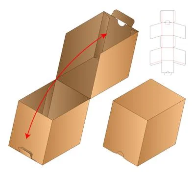 Box packaging die cut template design. 3d mock-up Stock Illustration