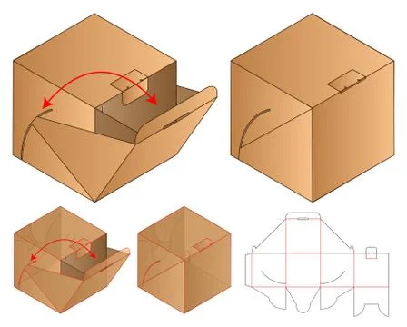 Box packaging die cut template design. 3d mock-up Stock Illustration