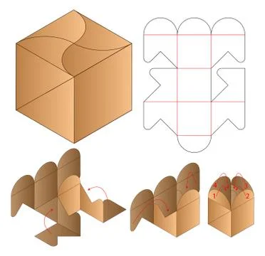 Box packaging die cut template design. 3d mock-up Stock Illustration