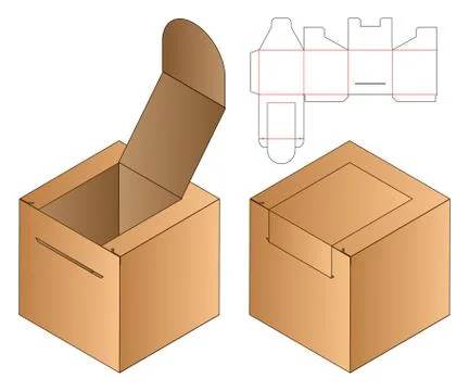 Box packaging die cut template design. 3d mock-up Stock Illustration