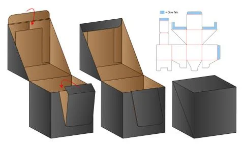 Box packaging die cut template design. 3d mock-up Stock Illustration