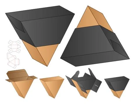 Box packaging die cut template design. 3d mock-up Stock Illustration