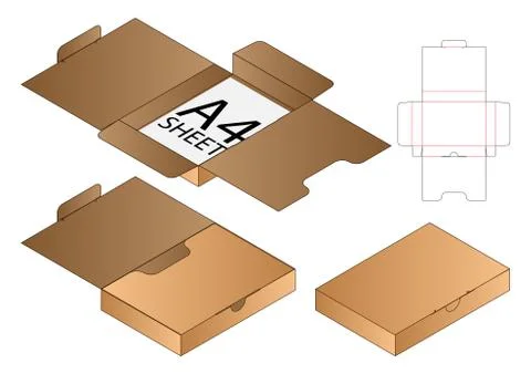 Box packaging die cut template design. 3d mock-up Stock Illustration