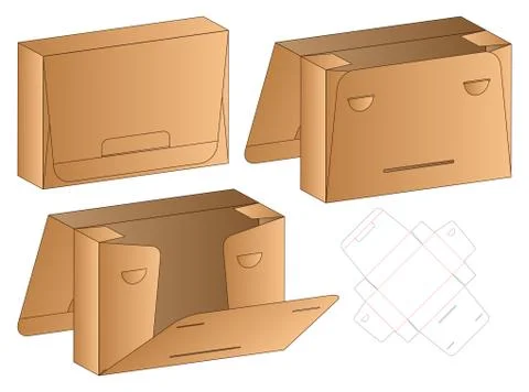 Box packaging die cut template design. 3d mock-up Stock Illustration