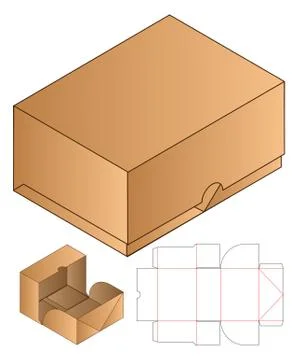 Box packaging die cut template design. 3d mock-up Stock Illustration
