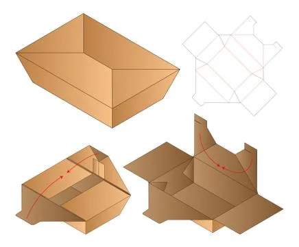 Box packaging die cut template design. 3d mock-up Illustrazione stock