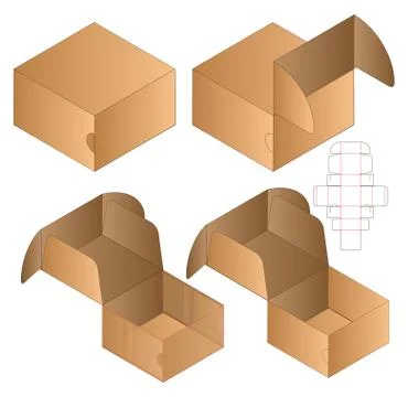 Box packaging die cut template design. 3d mock-up Stock Illustration