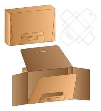 Box packaging die cut template design. 3d mock-up Stock Illustration