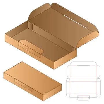 Box packaging die cut template design. 3d mock-up Stock Illustration