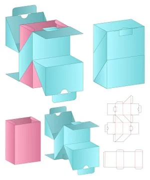 Box packaging die cut template design. 3d mock-up Stock Illustration