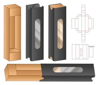 Box packaging die cut template design. 3d mock-up Stock Illustration