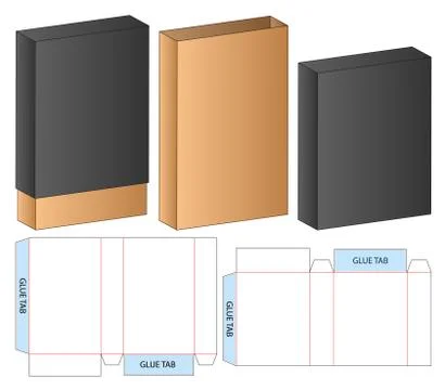 Box packaging die cut template design. 3d mock-up Stock Illustration