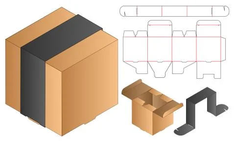 Box packaging die cut template design. 3d mock-up Stock Illustration